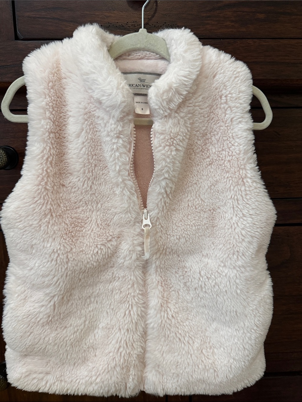 Kids Plush Fleece Vest with pockets- Light Pink
